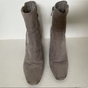 Grey suede booties
